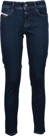 Diesel Stretchy Katoenmix Jeans - Dames - Slim Fit Jeans - Blauw - W27 - Katoen - Jeans