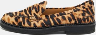 Tod's Tods Brown/beige Calf Hair Bow Penny Loafers