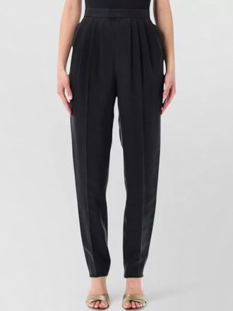 Saint Laurent silk habotai tailored trousers straight leg