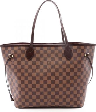 Louis Vuitton Damier Brown Ebene Coated Canvas Leather Handbag Tote Bag (Pre-Owned)
