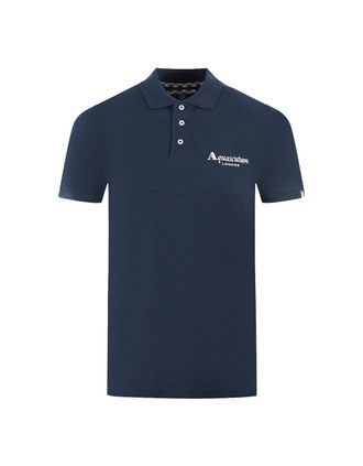 Aquascutum Mens Aquascutum London Classic Navy Blue Polo Shirt - Size: 36