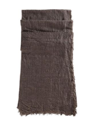 Rick Owens frayed-edge scarf - women - Silk/Cashmere - One Size - Brown