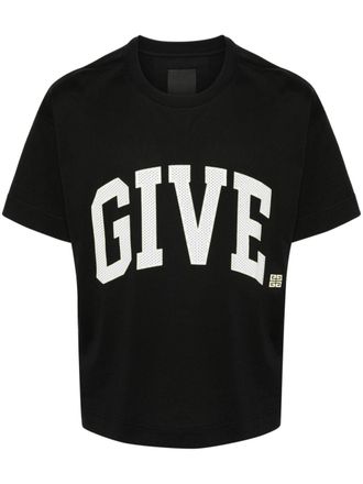Givenchy logo-embroidered cotton T-shirt - Black