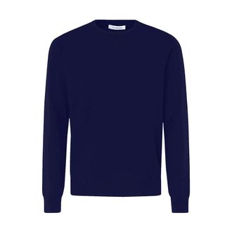 Malo Cashmere Knitwear, male, Blue, L, Blue Cashmere Jumper with Round Neck