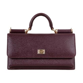 Dolce & Gabbana Handbags, female, Purple, Size: ONE SIZE Dauphine Mini Leather Handbag