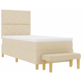vidaXL Vidaxl - Cama Tipo Box Spring Con Colch&oacute;n Crema 100 X 200 Cm Tela