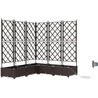 vidaXL Jardineras Marr&oacute;n 120 X 120 X 126 Cm Acero Vidaxl