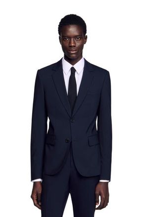 Sandro Classic wool suit jacket in Navy Blue at Nordstrom, Size 46 Eu