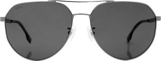 HUGO BOSS Grey Pilot Mens Sunglasses BOSS 1473/F/SK 06LB/IR 61