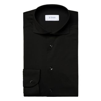 Eton M&eacute;lange Kleur Overhemd - Heren - Casual Overhemden - Zwart - S - Overhemden