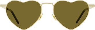 Saint Laurent SL Heart-shaped Metal Sunglasses - Gold