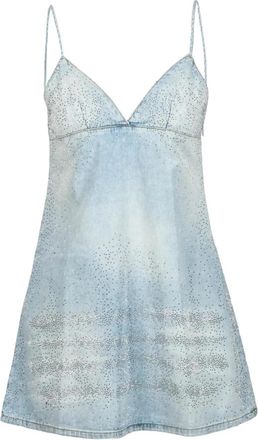 Diesel jurk vrouw - Dames - Korte kleedjes - Blauw - M - Katoen - Kleedjes