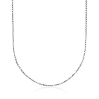 Ross-Simons 1.2mm 14kt White Gold Wheat-Chain Necklace