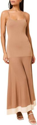 Solid & Striped The Tess Contrast Border Sweater Dress in Camel at Nordstrom, Size X-Small