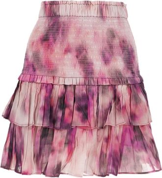 Isabel Marant Short Skirts, female, Pink, Size: XS Naomi Ruffled Mini Skirt