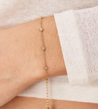 Abbott Lyon Written in the Stars - Bracciale in acciaio inossidabile placcato oro 18k con stelle