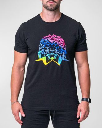 Maceoo Mens Neon Embroidered T-Shirt