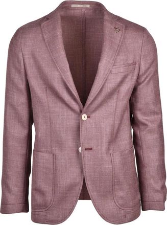 Paoloni Red Unlined Rounded Virgin Wool-Blend Jacket