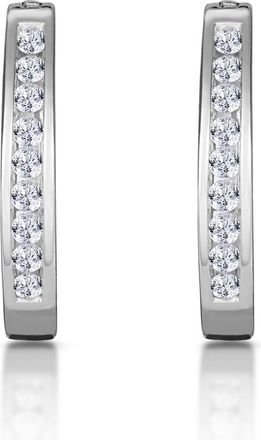 The Diamond Store Hoop Earrings 0.25ct Lab Diamond 9K White Gold