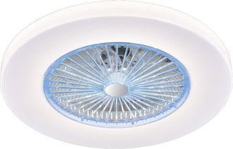 Wonderlamp Ventilador plafón con luz led 45w blanco para techo y pared