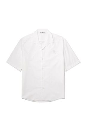 Acne Studios Solon Camp-Collar Oversized Embroidered Cotton-Piqué Shirt