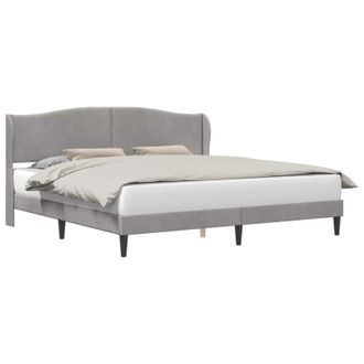 vidaXL Struttura Del Letto Grigio Chiaro 180 X 200 Cm Velluto Vidaxl