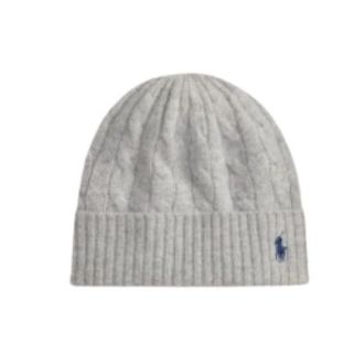 Polo Ralph Lauren Cable-Knit Wool-Cashmere Beanie - Dames - Hoeden - Grijs - ONE Size - Wol - Accessoires