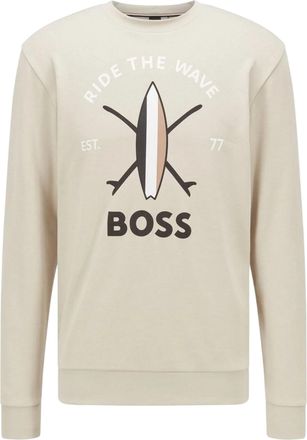 HUGO BOSS Heren Ride The Wave Logo Sweatshirt (Beige)
