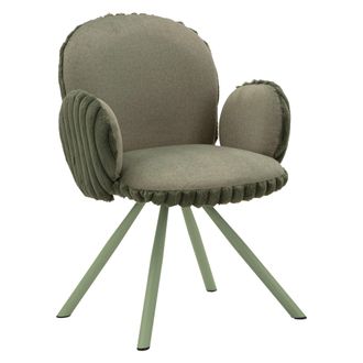 Dmora Silla Zans: 2 Sillas, Acolchadas, Estructura De Tela, Verde