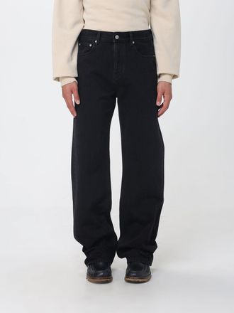 Jacquemus Jeans Straight in denim di cotone nero a vita media