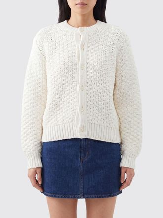Comme Des Gar&ccedil;ons Crewneck Long-Sleeved Cardigan with Ribbed Trims
