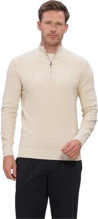 Profuomo Half Zip Pullover - Heren - Truien - Beige - Maat: XL Katoen
