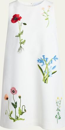 Stella McCartney Floral Embroidered Sleeveless Mini Shift Dress