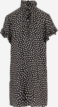 Chlo&eacute; zijden jacquard mini-jurk met korte mouwen