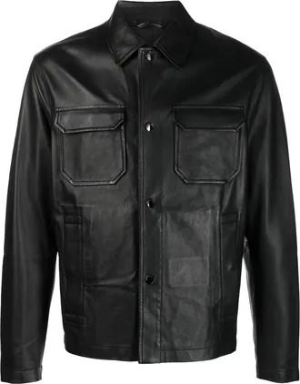 Men's Emporio Armani Leather Jackets - up to −60% | Stylight