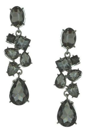 Olivia Welles Corrinne Crystal Statement Earrings in Gunmetal /Gray at Nordstrom Rack