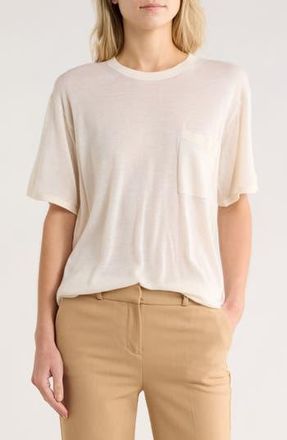 TWP Cashmere Knit Pocket T-Shirt in White/Grey Heather at Nordstrom Rack, Size X-Large