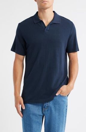 Nn.07 Paul 3462 Johnny Collar Cotton & Lyocell Piqu&eacute; Polo in Navy Blue at Nordstrom Rack, Size Xx-Large