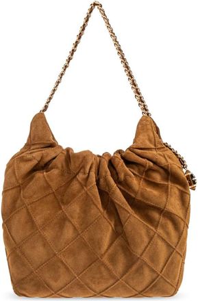 Tory Burch Mini Fleming Soft Suede Hobo Tas - Dames - Schoudertassen - Bruin - ONE Size - Leer - Tassen