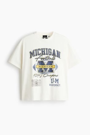 H&M T-Shirt in Loose Fit - White