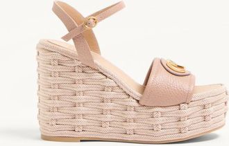 Valentino Garavani Sandalo Zeppa VLogo Signature In Vitello Granato 120Mm Donna ROSE CANNELLE 35