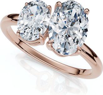 Pompeii3 1 1/2Ct Oval Toi et Moi Diamond Ring 14k Gold or Pt Lab Grown