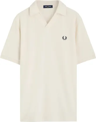Fred Perry Logo-embroidered Towelling Cotton-blend Polo Shirt - Ecru - Xxl