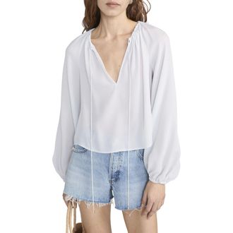 Frame Denim The Silk Balloon Top in Ice Blue at Nordstrom, Size X-Small