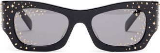 Celine Womens Black Sunglasses With Gold Details Acetate