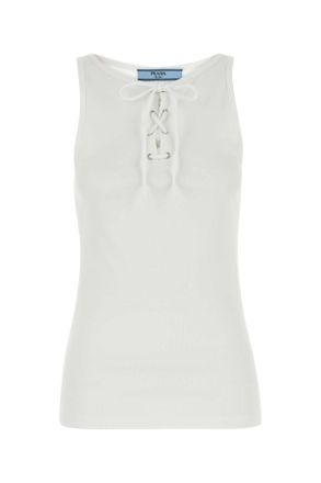 Prada White Cotton Tank Top