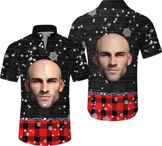 Generic Custom Hawaiian Shirt with Face Pet Picture Funny Hawaiian Shirt with Face Personalized Funny Button Up Shirts for Men (UK, Alpha, XL, Regular, Regula