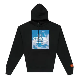 Heron Preston SS21 Herons Halo Hoodie Black Blue HMBB015R21JER0011049