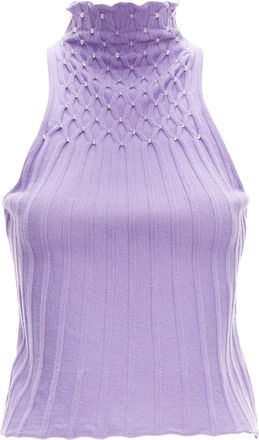 Versace Gianni Versace jewel bead embellished crop turtleneck