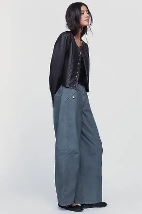 Pilcro Delta Cotton Stretch Mid-Rise Wide-Leg Parachute Pants